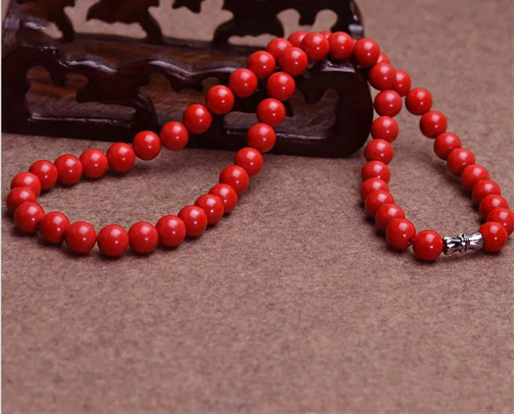 Natural Red Organic Cinnabar 6-14MM Necklace Beads Charm Jewellery
