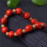 Chinese Cinnabar Zodiac Bracelet Lucky Amulet