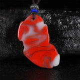 Hand-Carved Red Jade Tiger Pendant Necklace Charm for Men Women