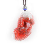 Hand-Carved Red Jade Tiger Pendant Necklace Charm for Men Women