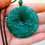 Chinese Chalcedony Chrysanthemum Safety Buckle Jade Pendant