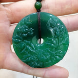 Chinese Chalcedony Chrysanthemum Safety Buckle Jade Pendant