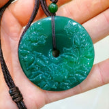 Chinese Chalcedony Chrysanthemum Safety Buckle Jade Pendant