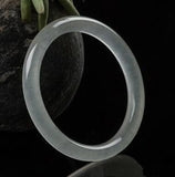 Chinese Natural Round Bar Jade Bracelet Men's and Women's Jewelry