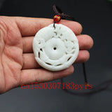 Chinese Jade Carp Pendant Necklace Hollow Out Carved Charm Amulet