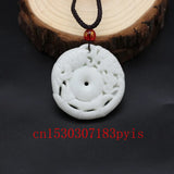 Chinese Jade Carp Pendant Necklace Hollow Out Carved Charm Amulet