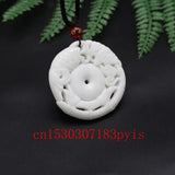 Chinese Jade Carp Pendant Necklace Hollow Out Carved Charm Amulet