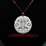 Chinese Jade Dragon Pendant Necklace Hollow Carved Charm Amulet