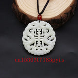 Chinese Jade Dragon Pendant Necklace Hollow Carved Charm Amulet