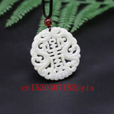 Chinese Jade Dragon Pendant Necklace Hollow Carved Charm Amulet