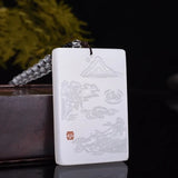 Chinese Natural Jade Goldfish Pendant Necklace Jewelry Gift
