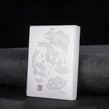 Chinese Natural Jade Goldfish Pendant Necklace Jewelry Gift