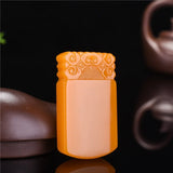 Hand-Carved Natural Yellow Jade Clouds Pendant Necklace for Men Women Luck