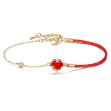 Chinese Ruyi Lock Bracelet Women Red Rope Transfer Ward Off Evil Spirits