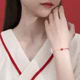 Chinese Ruyi Lock Bracelet Women Red Rope Transfer Ward Off Evil Spirits