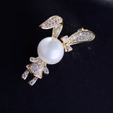 Year Rabbit Brooch Pearl Personality Cartoon Pin Collar Anti-glare Buckle