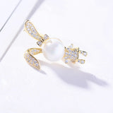 Year Rabbit Brooch Pearl Personality Cartoon Pin Collar Anti-glare Buckle