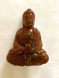 Chinese Old Natural Jade Hand-Carved Buddha Pendant