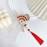 Chinese Pipa Hair Clip Hairpin Tassel Floral Hair Claw Headpiece
