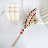 Chinese Pipa Hair Clip Hairpin Tassel Floral Hair Claw Headpiece