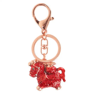 Chinese Pony Compact Bag Keychain Pendant