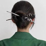 Chinese Punk Ruby Pendant Sword Hairpin Modern Retro Headdress