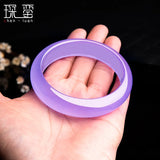 Chinese Purple Jade Bracelet 54-66mm Hand-Carved Luck Amulet P101
