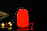 Hand-Carved Red Jade Dragon Pendant Necklace for Her