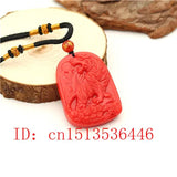 Chinese Red Jade Tiger Pendant Jadeite Necklace Charm Jewellery