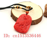 Chinese Red Jade Tiger Pendant Jadeite Necklace Charm Jewellery