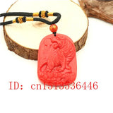 Chinese Red Jade Tiger Pendant Jadeite Necklace Charm Jewellery