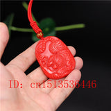 Chinese Red Jade Tiger Pendant Necklace Charm Jadeite Jewelry Carved Amulet Luck