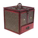 Chinese Retro Vintage Style Wooden Jewelry Box Organizer with Handle