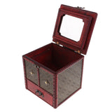 Chinese Retro Vintage Style Wooden Jewelry Box Organizer with Handle
