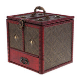 Chinese Retro Vintage Style Wooden Jewelry Box Organizer with Handle