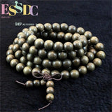 Chinese Sichuan Golden Phoebe Hand String Buddhist 108 Prayer Men's Bracelet