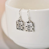 925 Silver Double Happiness Earrings for Women Girls