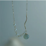Chinese 925 Silver Hetian Jade Pendant Necklace Pearl Beads