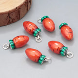 999 Silver Red Enamel Radish Carrot Pendant for Jewelry Making