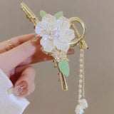 Antique Hanfu Flower Tassel Hair Clip Chinese Style Women Hair Claw