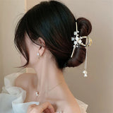 Antique Hanfu Flower Tassel Hair Clip Chinese Style Women Hair Claw