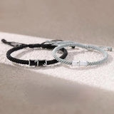 Bamboo Slub Couple Bracelets for Women Minimalist Promise Bracelet