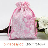 Chinese Style Cloth Bag Retro Sea Wave Plum Blossom Pattern Brocade Empty Bag