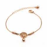 Chinese Style Copper Coin & Bead Bell Anklet for Women & Girls