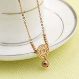 Chinese Style Copper Coin & Bead Bell Anklet for Women & Girls