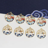 Chinese Style Enamel Alloy Charms Bracelet Necklace Earring Pendant 20pcs