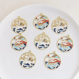 Chinese Style Enamel Alloy Charms Bracelet Necklace Earring Pendant 20pcs