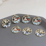 Chinese Style Enamel Alloy Charms Bracelet Necklace Earring Pendant 20pcs
