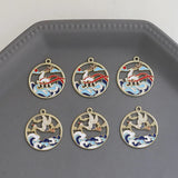 Chinese Style Enamel Alloy Charms Bracelet Necklace Earring Pendant 20pcs
