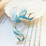 Chinese Phoenix Zircon Brooch for Women National Corsage Pin